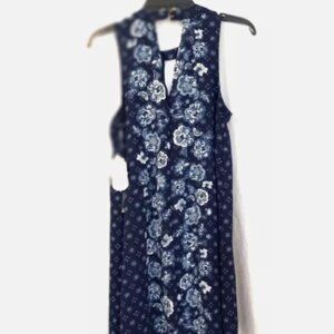 Altar'd State Women Dress  Sz Small NEW Sheer Shift over Slip Lining Blue Floral